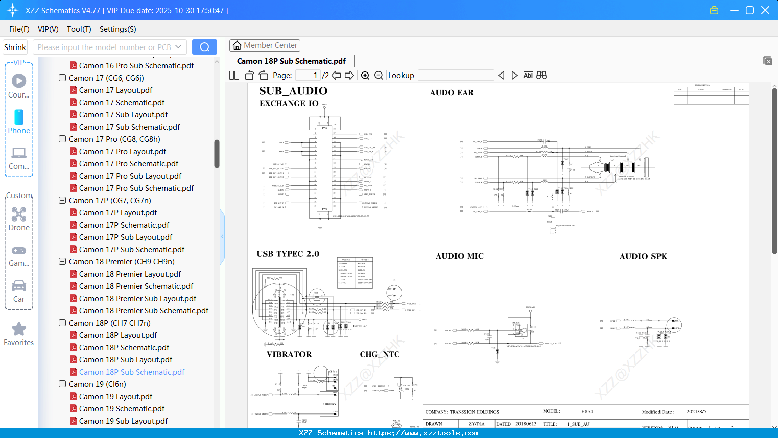 Tecno Camon 18P Sub Schematic